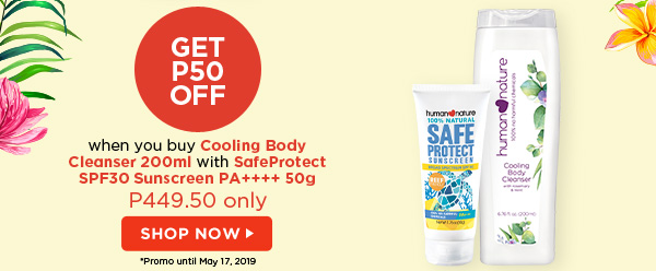 GET P50 OFF when you buy Cooling Body Cleanser with SafeProtect 50g