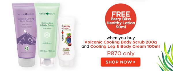 FREE Berry Bliss Healthy Lotion 50ml when you buy Volcanic Cooling Body Scrub and Cooling Leg