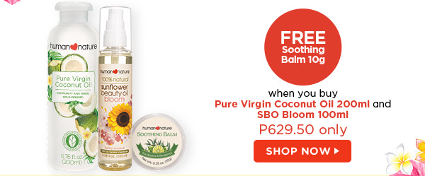 FREE Soothing Balm 10g when you buy VCO and SBO Bloom 100ml 