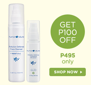GET P100 OFF when you buy Pollution Defense Face Cleanser with Pollution Defense Hydrating Emulsion