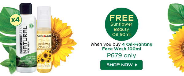 FREE Sunflower Beauty Oil 50ml when you buy 4 Oil-Fighting Face Wash 100ml