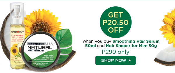 GET P20.50 OFF when you Smoothing Hair Serum and Hair Shaper for Men