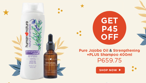 GET P50 OFF Pure Jojoba Oil & Strengthening +PLUS Shampoo 400ml