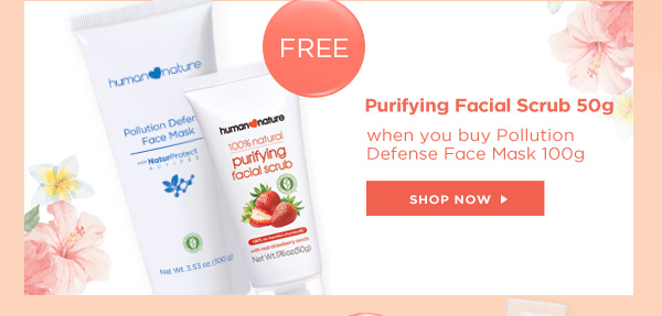 FREE Purifying Facial Scrub when you buy Pollution Defense Face Mask 