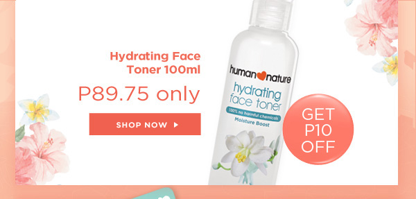 GET P10 OFF when you buy Hydrating Face Toner 100ml